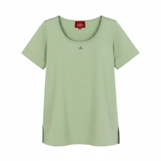 Vivienne Westwood Red Label ヴィヴィアンウエストウッド レッドレーベル オーブ刺繍 カットソー ライトグリーン コットン 半袖Ｔシャツ レディース ABP