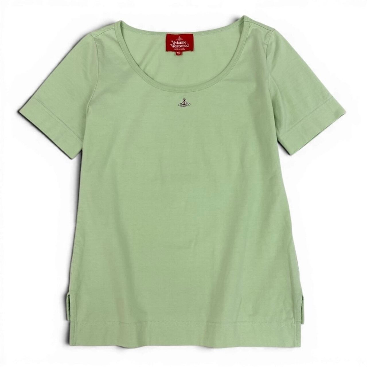 Vivienne Westwood Red Label ヴィヴィアンウエストウッド レッドレーベル オーブ刺繍 カットソー ライトグリーン コットン 半袖Ｔシャツ レディース ABP