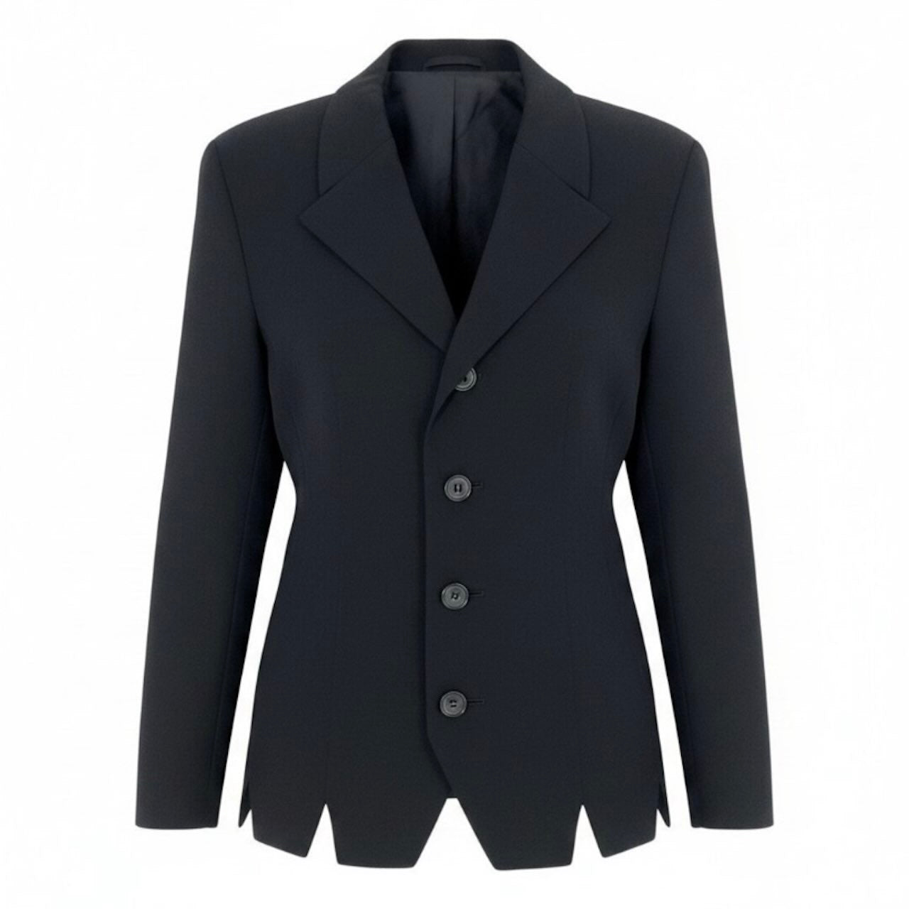 Yohji Yamamoto ヨウジヤマモト Y's ウールジャケット デザインカット ブラック ウール / キュプラ テーラードジャケット レディース B