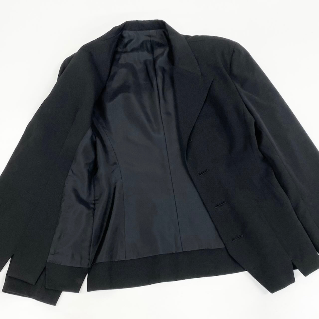 Yohji Yamamoto ヨウジヤマモト Y's ウールジャケット デザインカット ブラック ウール / キュプラ テーラードジャケット レディース B