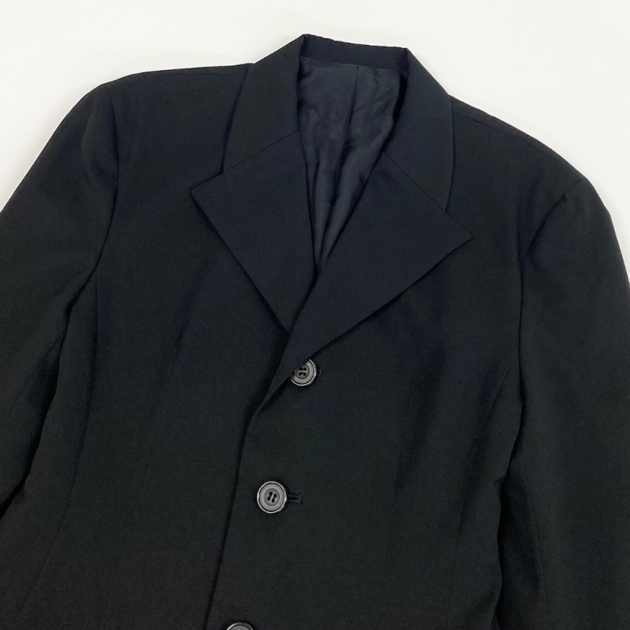 Yohji Yamamoto ヨウジヤマモト Y's ウールジャケット デザインカット ブラック ウール / キュプラ テーラードジャケット レディース B