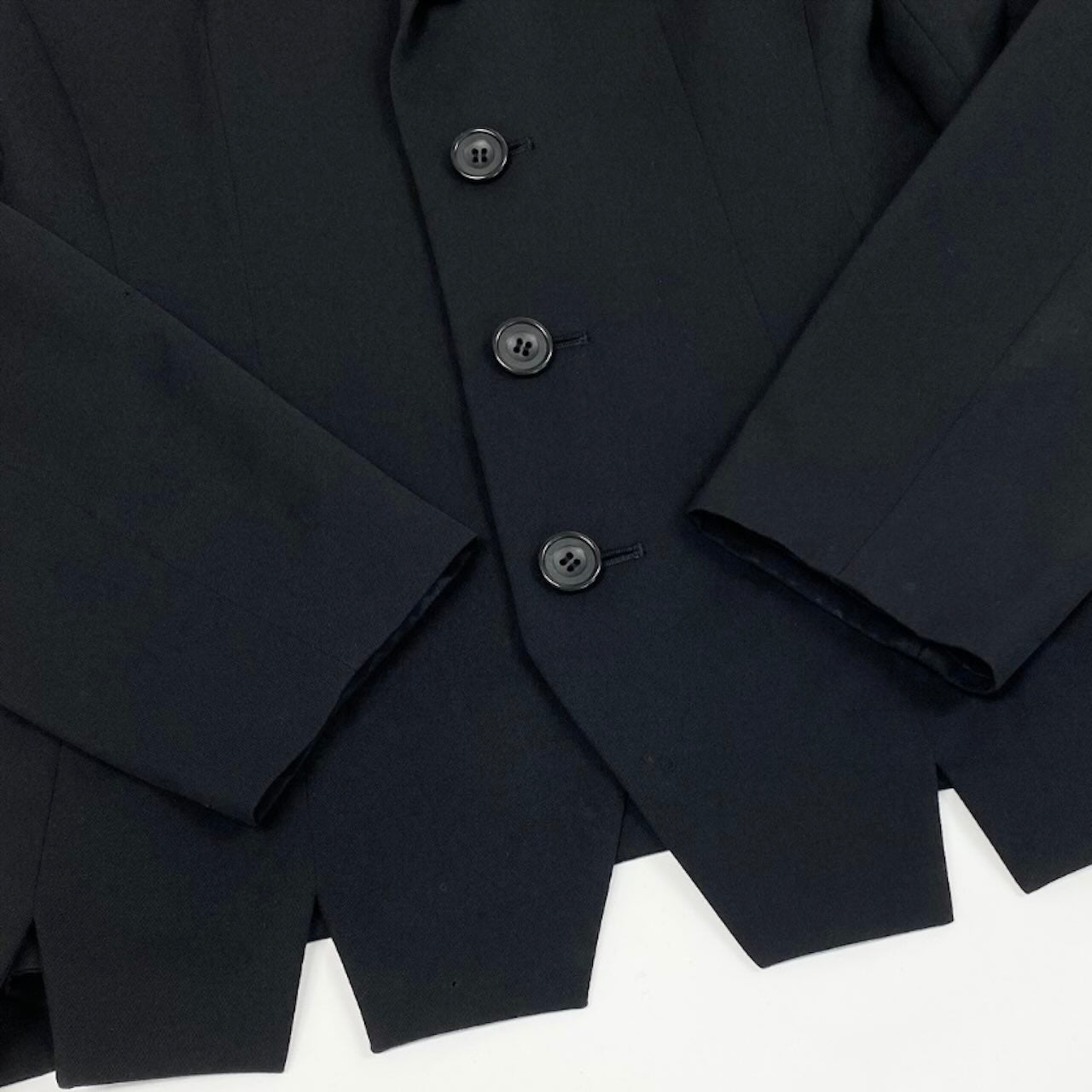 Yohji Yamamoto ヨウジヤマモト Y's ウールジャケット デザインカット ブラック ウール / キュプラ テーラードジャケット レディース B