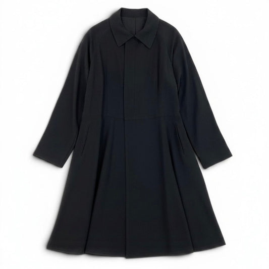 Yohji Yamamoto ヨウジヤマモト ハーフジップ シアーロングコート ロングジャケット ブラック ウール その他アウター レディース ABP