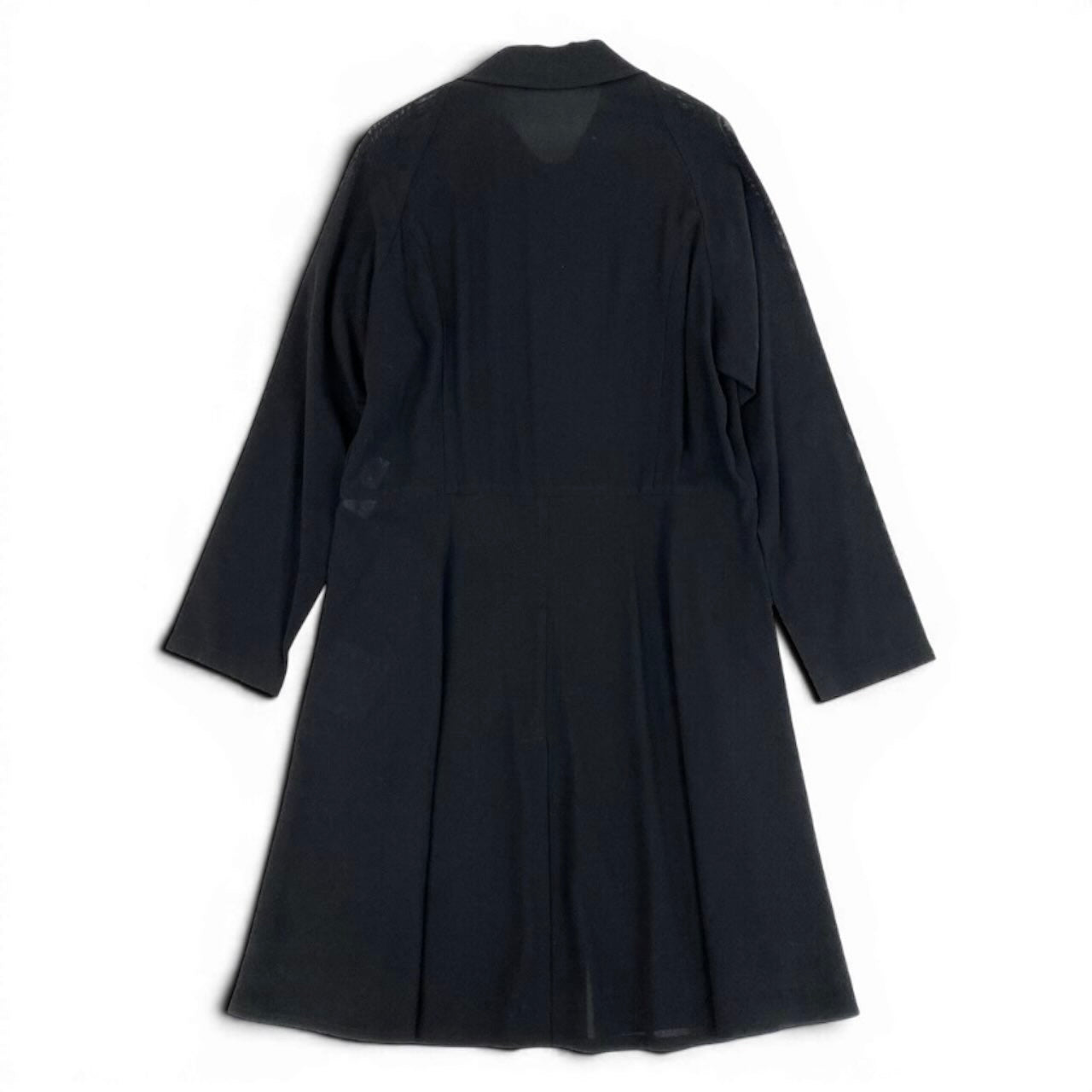 Yohji Yamamoto ヨウジヤマモト ハーフジップ シアーロングコート ロングジャケット ブラック ウール その他アウター レディース ABP