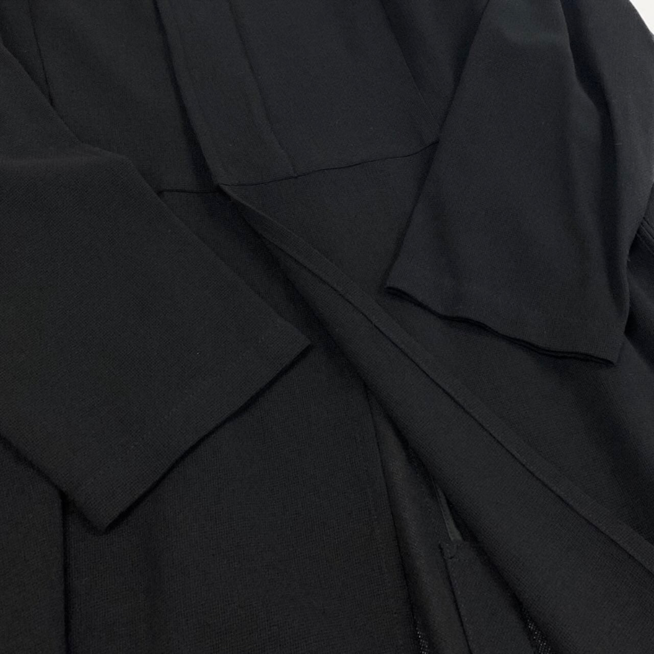 Yohji Yamamoto ヨウジヤマモト ハーフジップ シアーロングコート ロングジャケット ブラック ウール その他アウター レディース ABP