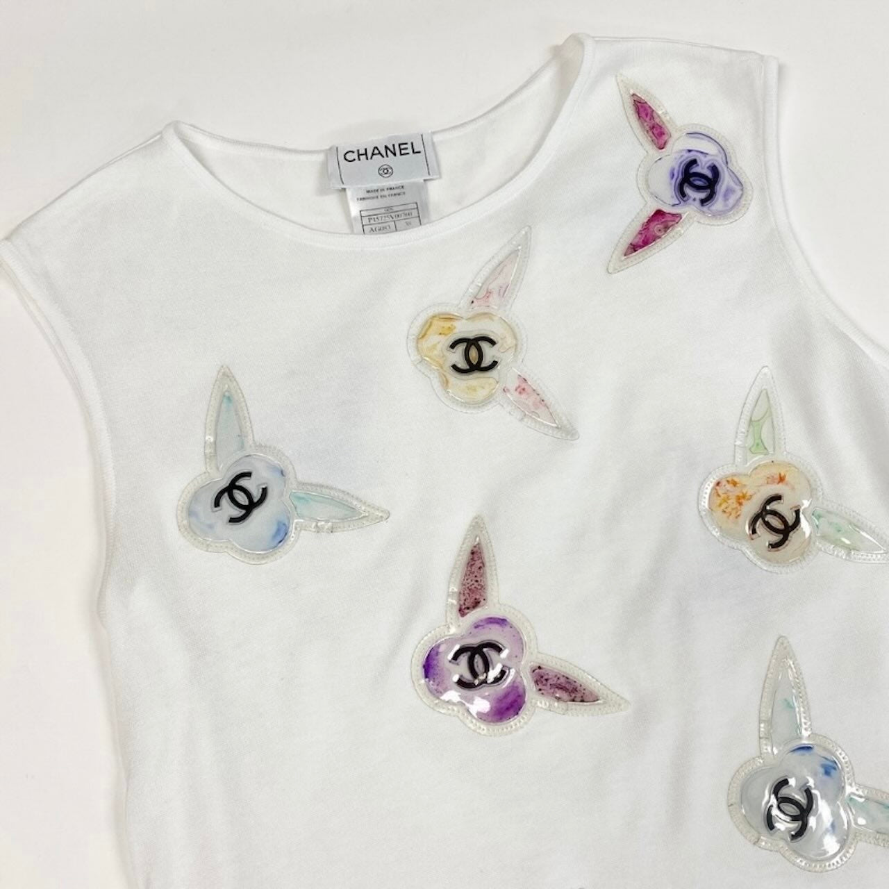 CHANEL シャネル 2000SS ココマーク ホワイト コットン P15725 タンクトップ レディース SA