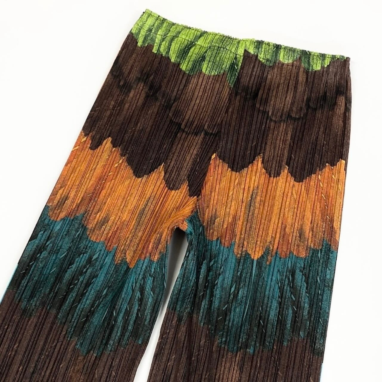 PLEATS PLEASE プリーツプリーズ 2003 ピーコックパンツ プリーツパンツ マルチカラー ポリエステル パンツ レディース ABP