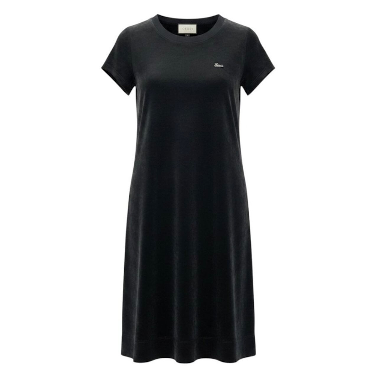 GUCCI グッチ 半袖ベロアドレスワンピース ブラック ポリエステル / ナイロン / トリアセテート PPP13-JF184 ワンピース レディース ABP