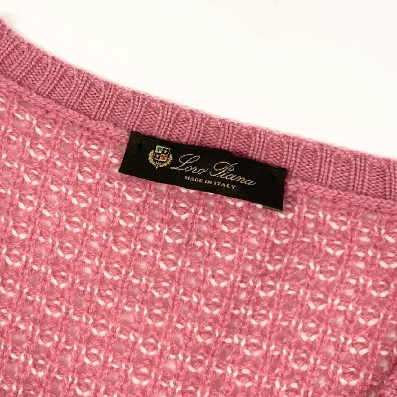 Loro Piana ロロピアーナ カシミヤニットセーター Vネック ピンク カシミヤ ニット レディース ABP