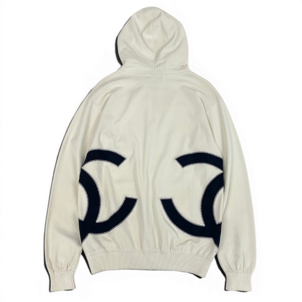 CHANEL シャネル シャネル ココマーク ダブルジップパーカー ビッグロゴ ホワイト ポリエステル / ビスコース P58279K07662 パーカー レディース B