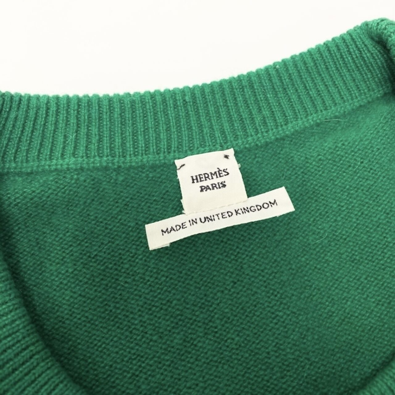 HERMES エルメス フロントH カシミヤニットワンピース グリーン カシミヤ ワンピース レディース B