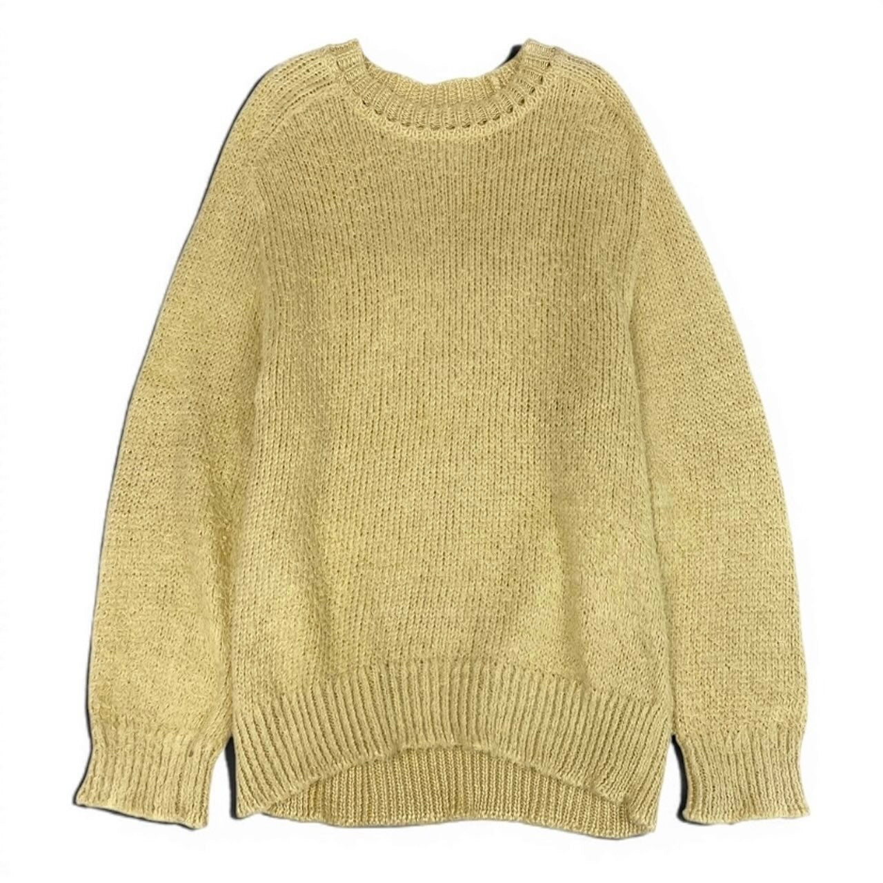 Maison Margiela メゾン マルジェラ オーバーサイズ ブラッシュドセーター ローゲージニット イエロー リネン S50HL0007 セーター メンズ AB