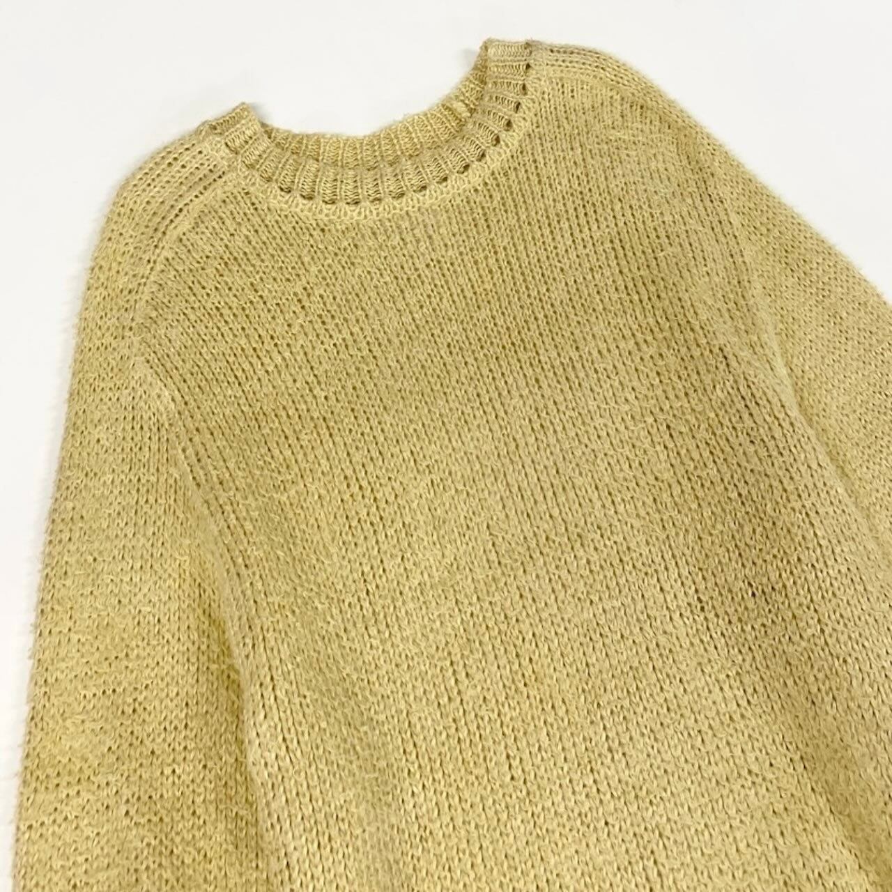 Maison Margiela メゾン マルジェラ オーバーサイズ ブラッシュドセーター ローゲージニット イエロー リネン S50HL0007 セーター メンズ AB