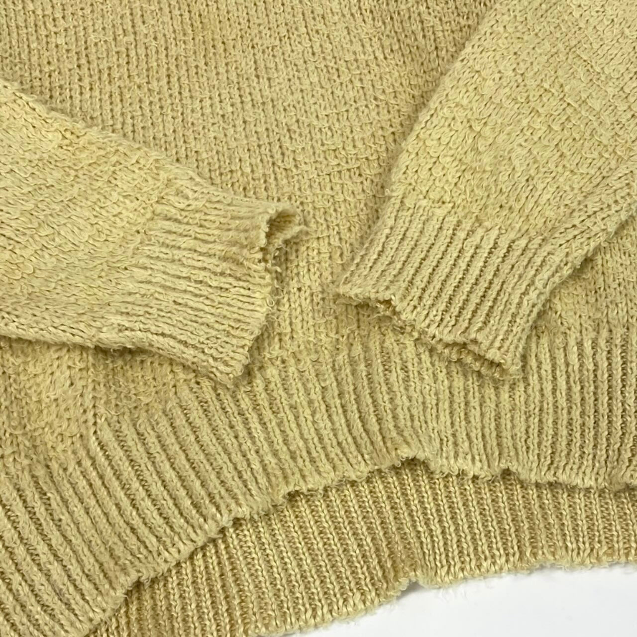 Maison Margiela メゾン マルジェラ オーバーサイズ ブラッシュドセーター ローゲージニット イエロー リネン S50HL0007 セーター メンズ AB