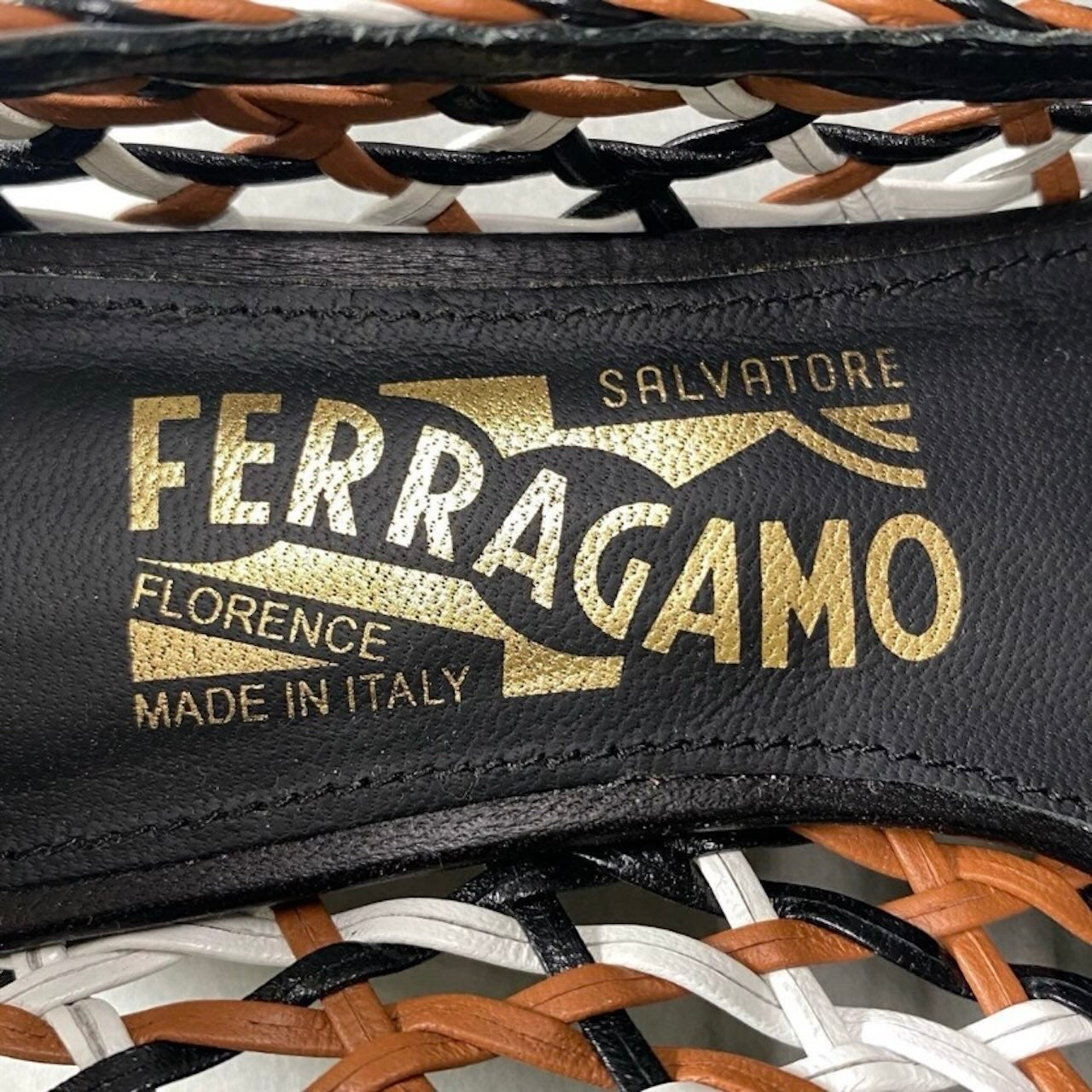 Salvatore Ferragamo サルヴァトーレフェラガモ ヴァラリボンパンプス 編み込み メッシュ シューズ マルチカラー レザー パンプス レディース AB