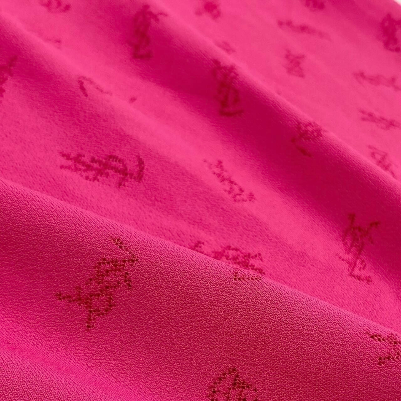 YVES SAINT LAURENT イヴ サンローラン YSLロゴ 半袖Tシャツ カットソー トップス ピンク レーヨン / ポリエステル / ポリウレタン SN50-353 半袖Ｔシャツ レディース S