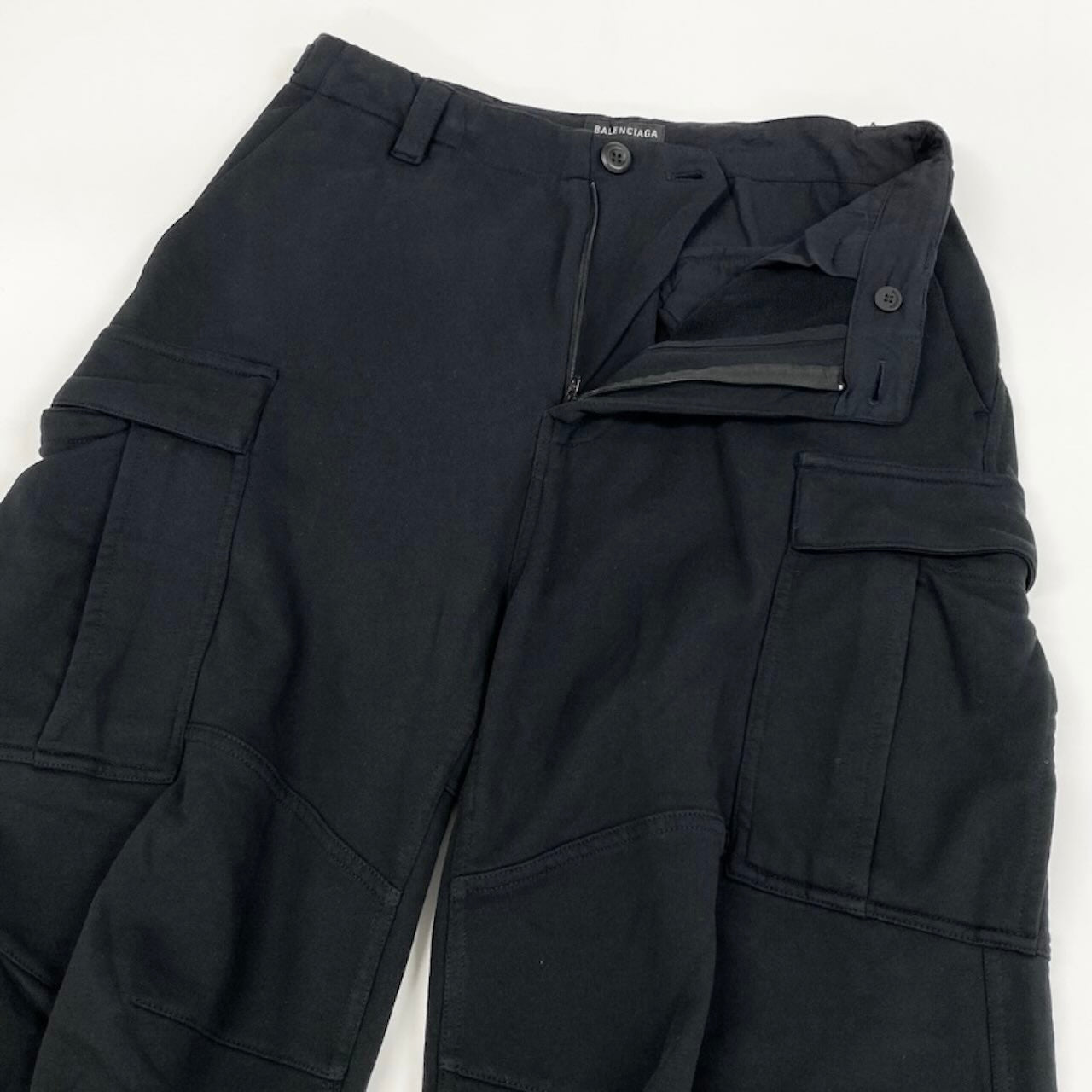 BALENCIAGA バレンシアガ スウェット カーゴ バギーパンツ Unisex ブラック コットン 720243 パンツ メンズ S