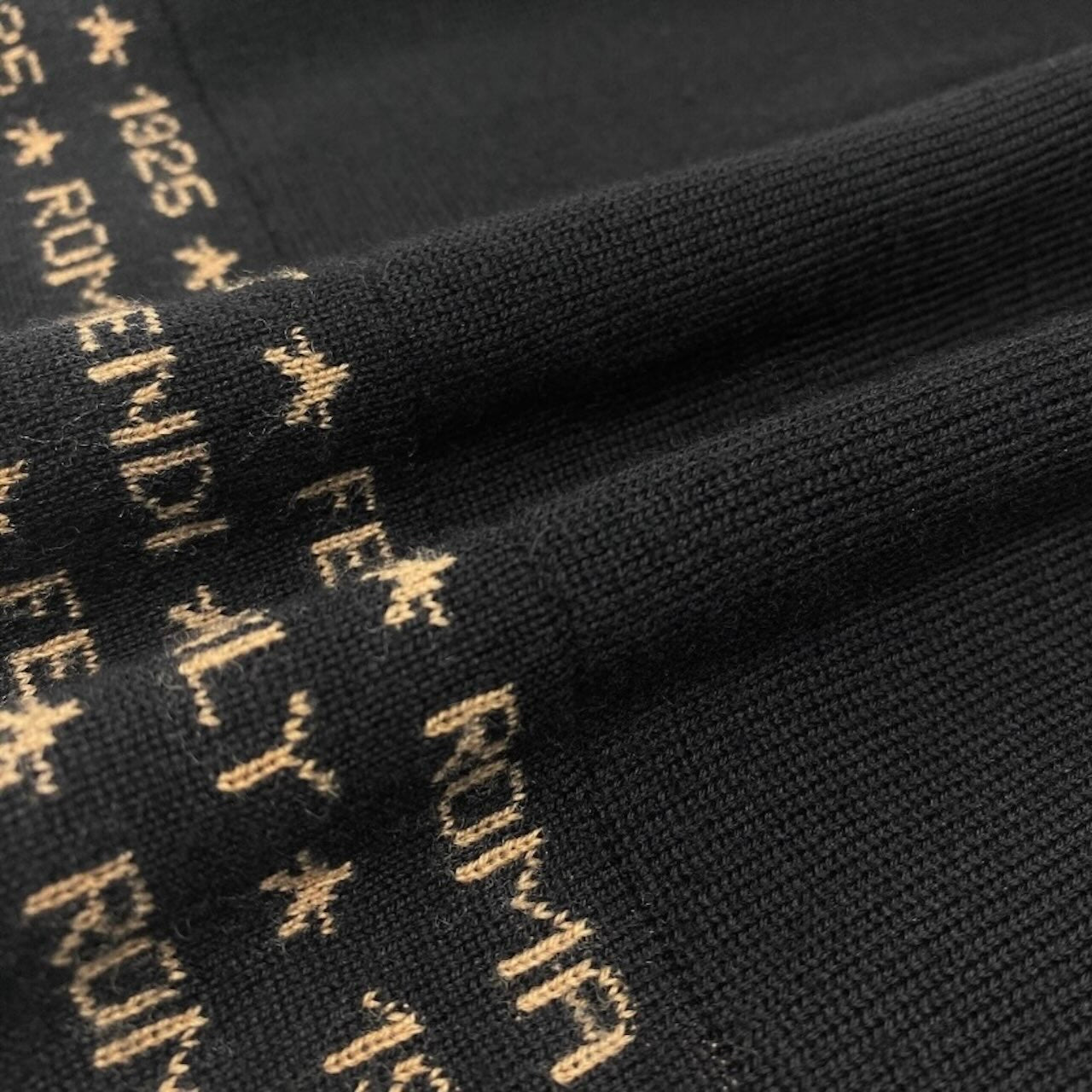 FENDI フェンディ ロゴプリント ニットスカート 膝丈スカート ブラック ウール スカート レディース S