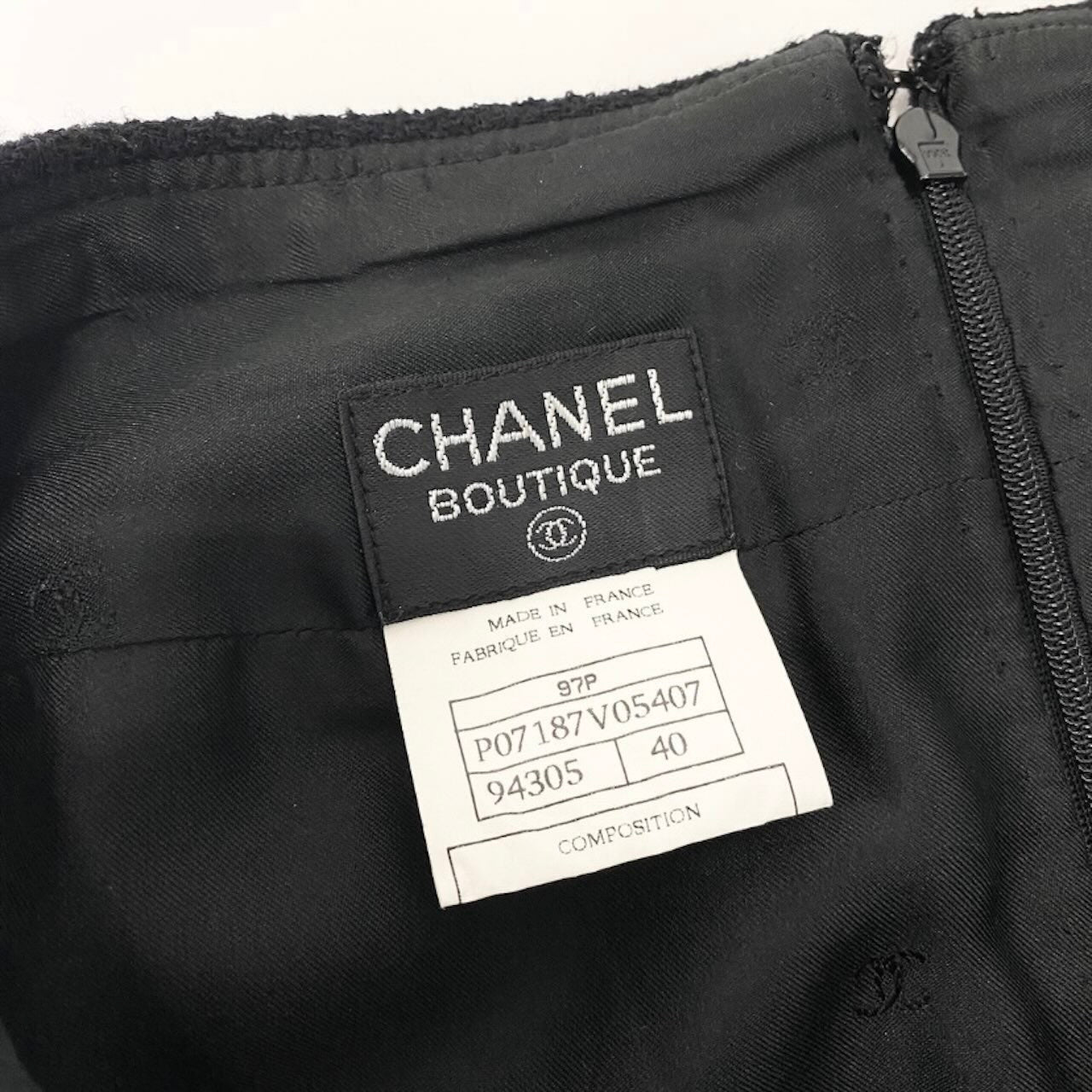 CHANEL シャネル CHANEL BOUTIQUE 1997年 ブラック ウール / ナイロン / シルク スカート レディース AB