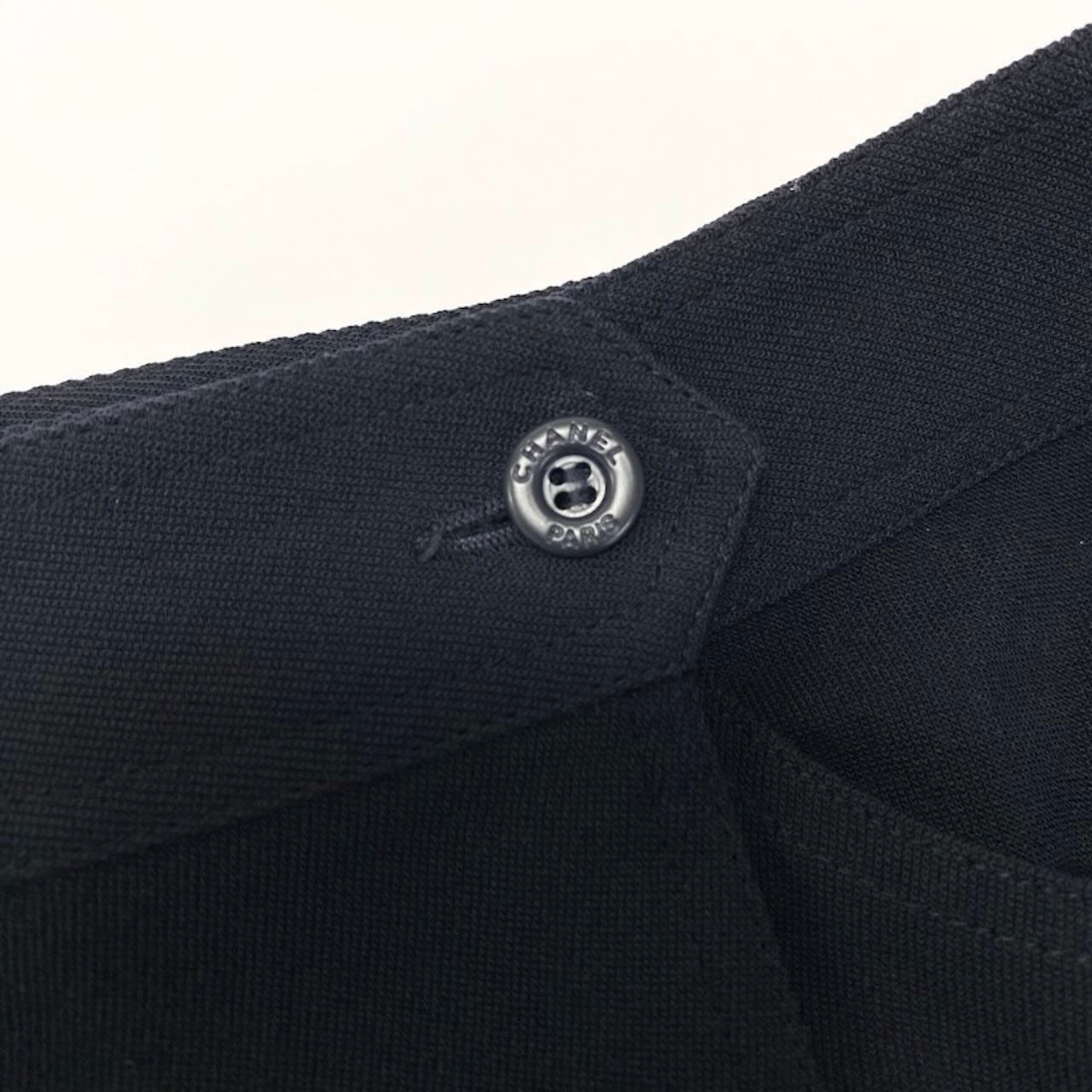 CHANEL シャネル ネイビー ウール ラップスカート レディース AB