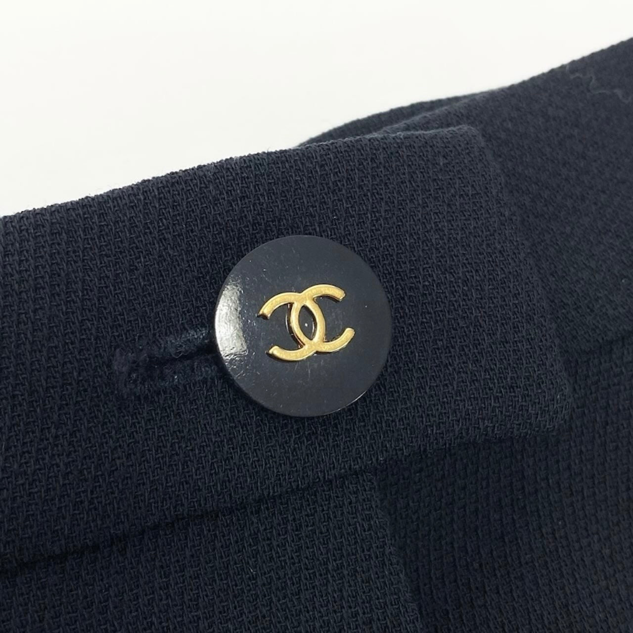 CHANEL シャネル CHANEL BOUTIQUE CCロゴ ネイビー ウール プリーツスカート レディース AB