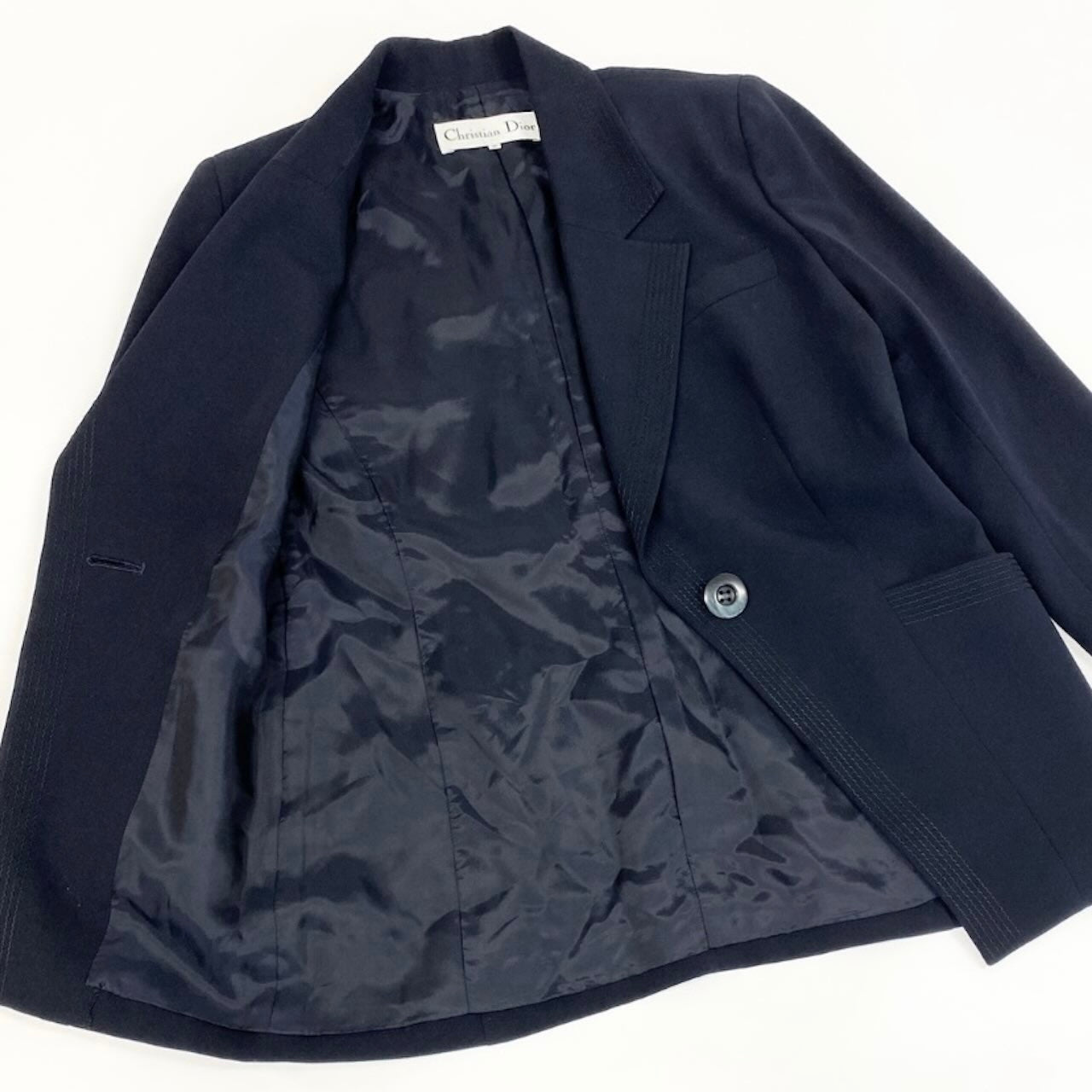 Christian Dior クリスチャンディオール KB3B30600 ダークネイビー ウール ブレザー レディース AB