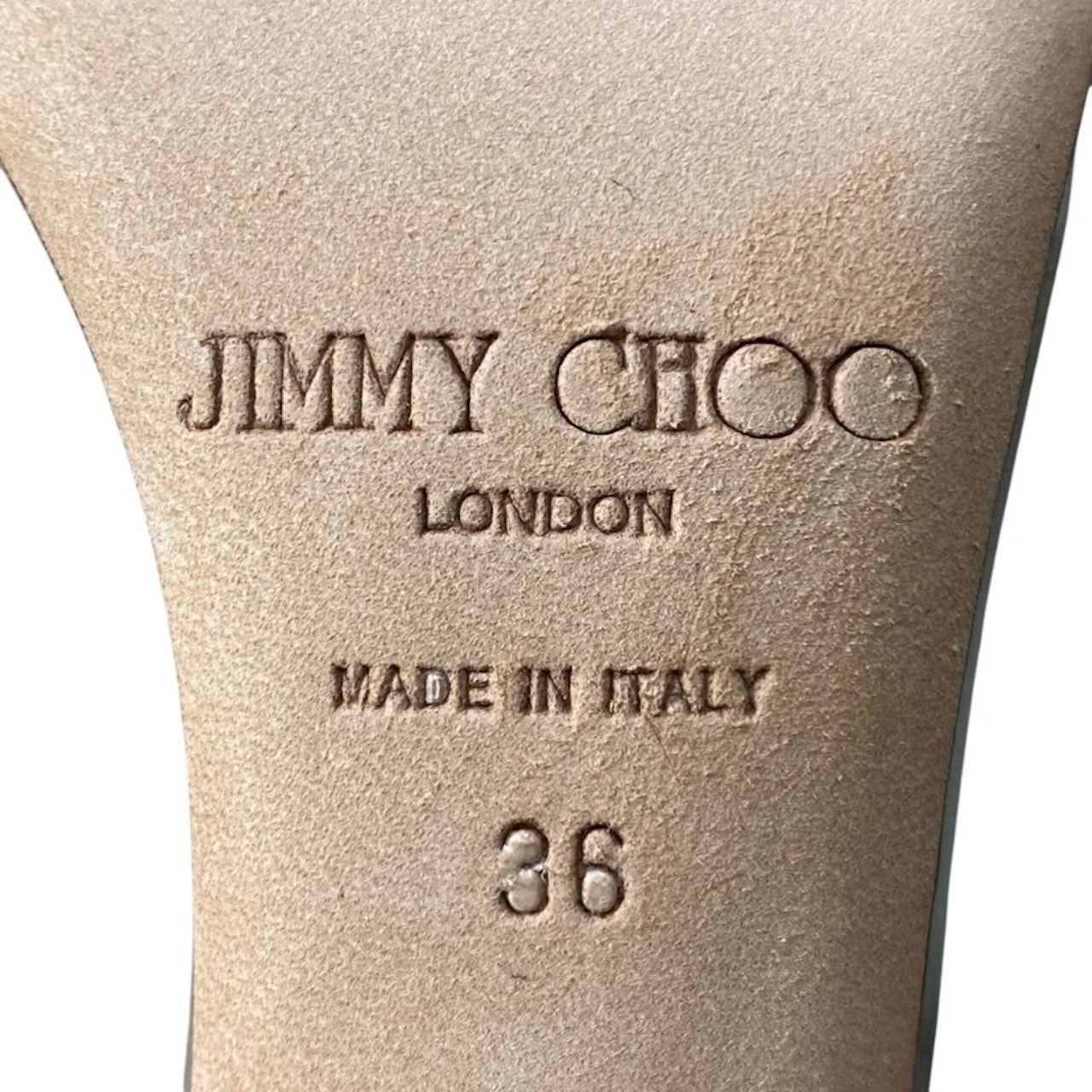 JIMMY CHOO ジミーチュウ メタリックヒールサンダル スエード切替 ゴールド パテントレザー パンプス レディース A