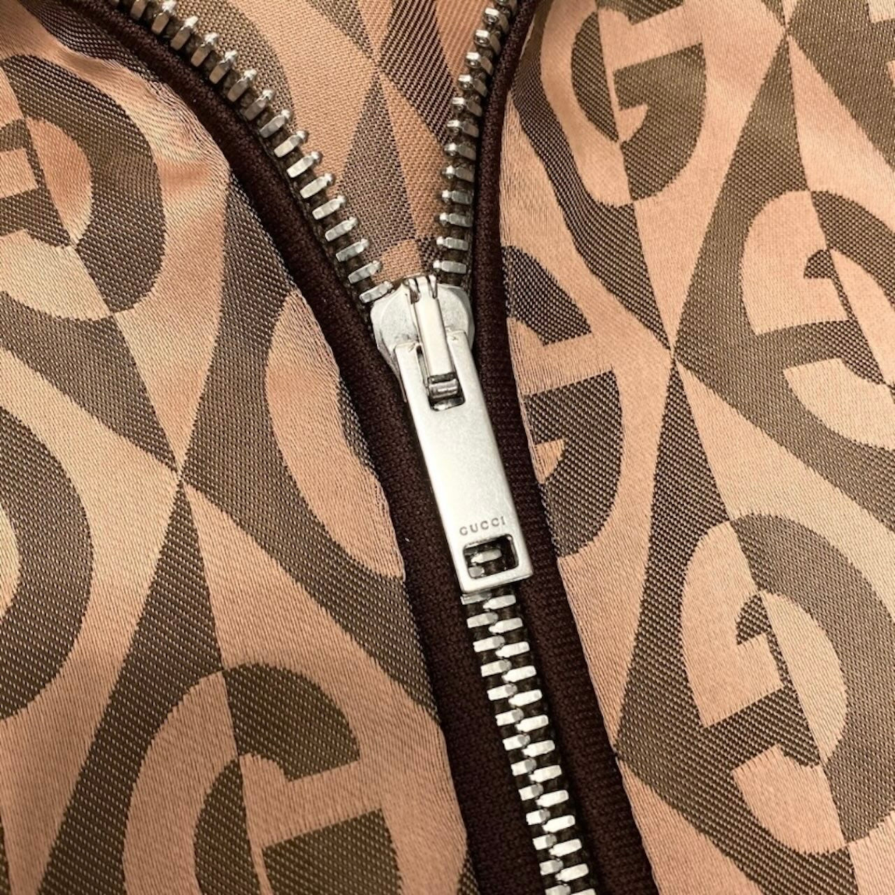 GUCCI グッチ GGランバスパターン ウェブライン ブラウン レーヨン / アセテート トラックジャケット メンズ B