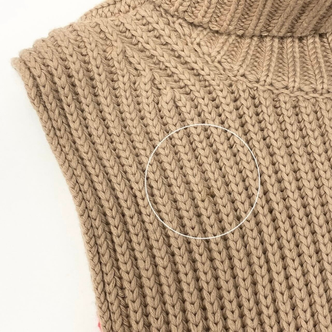 BURBERRY バーバリー タートルネック ケープ ポンチョ ベージュ カシミヤ / コットン ローゲージニット レディース B