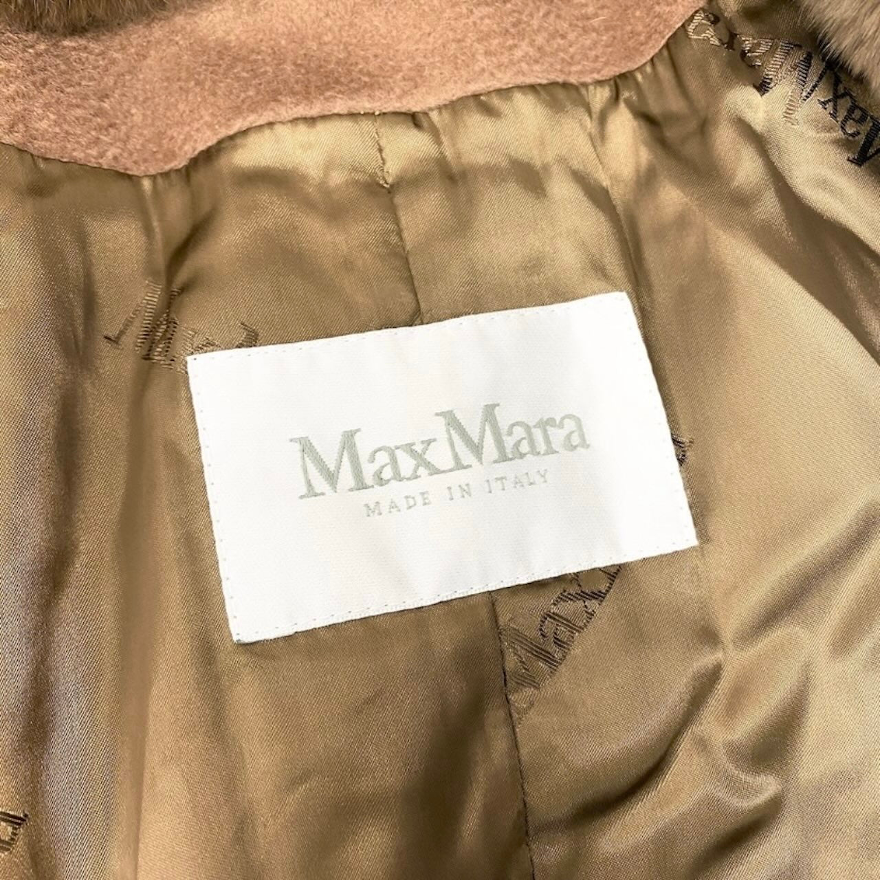 MAX MARA マックスマーラ ブラウン アルパカ / ウール ファーコート ジャケット レディース AB