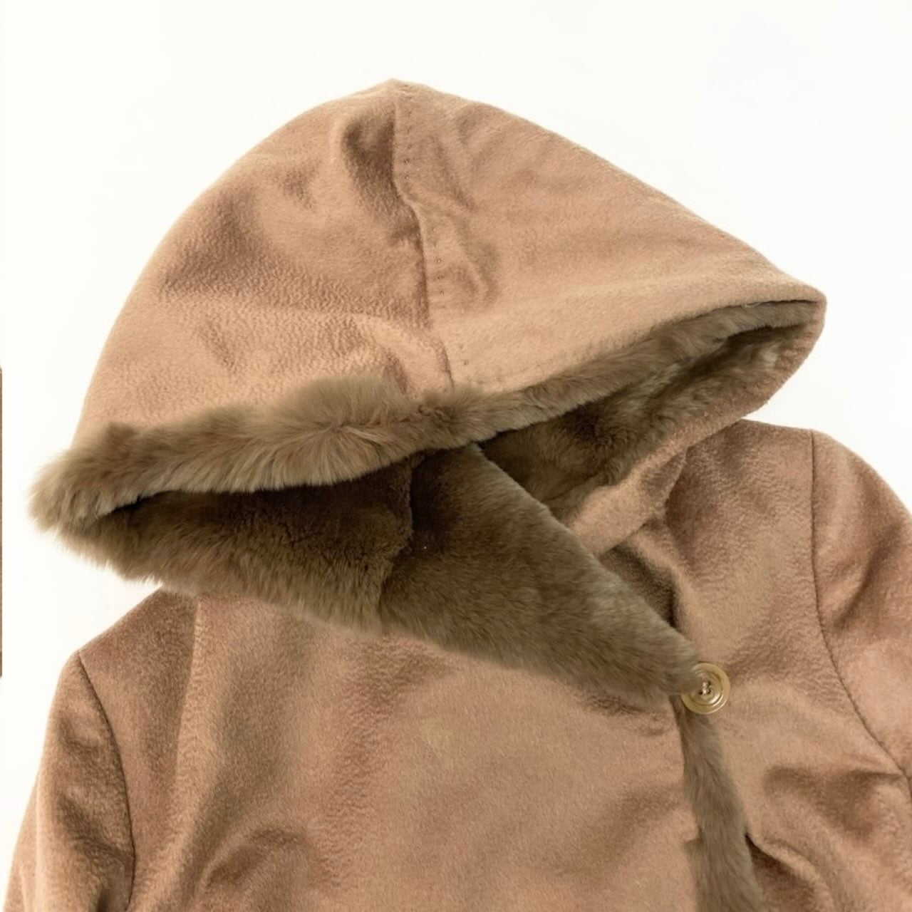 MAX MARA マックスマーラ ブラウン アルパカ / ウール ファーコート ジャケット レディース AB