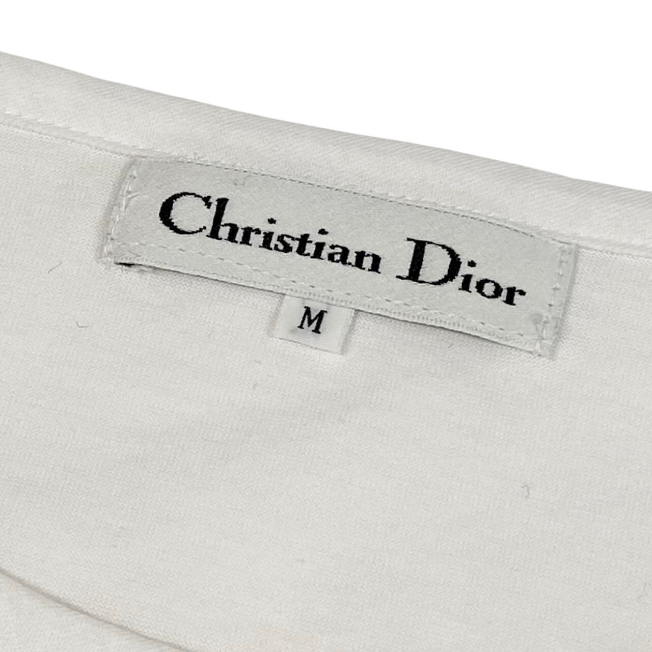 Christian Dior クリスチャンディオール ロゴ刺繍 ホワイト コットン コットンカットソー レディース B