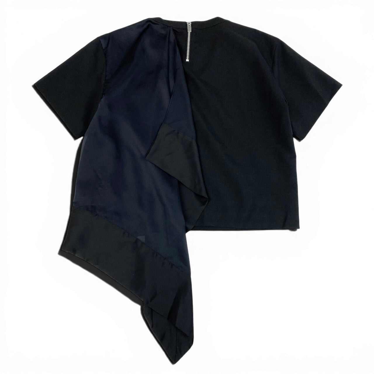 Sacai サカイ 21SS Suiting Mix Pullover 半袖 トップス ブラック ポリエステル / ウール 21-05650 カットソー レディース AB