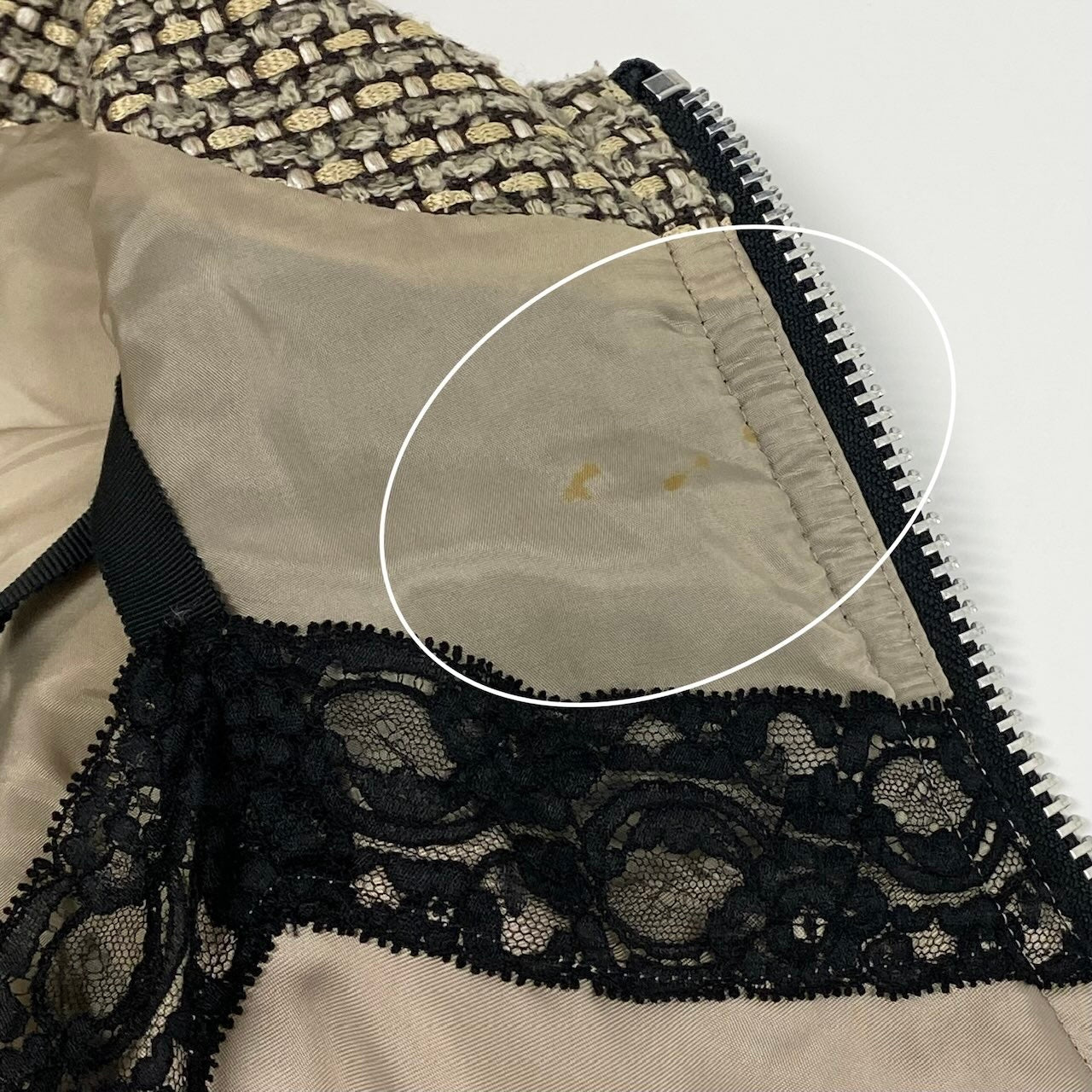 Sacai サカイ ツイードジャケット 切替デザイン ブラウン コットン / アクリル / レーヨン 12-01565 ノーカラージャケット レディース BC