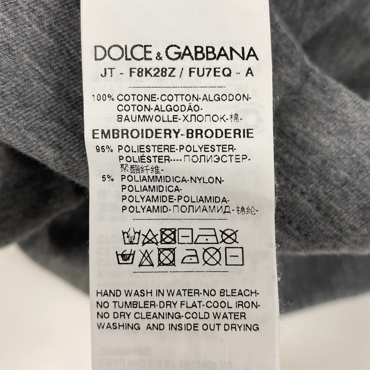 DOLCE&GABBANA ドルチェアンドガッバーナ スパンコール D&G アイコンTシャツ グレー コットン / ポリエステル / ナイロン 半袖Ｔシャツ レディース B