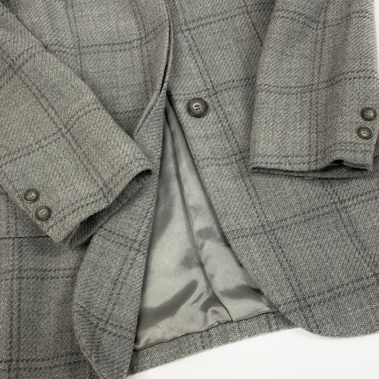 Emporio Armani エンポリオ アルマーニ チェック柄 グレー ウール テーラードジャケット レディース BC