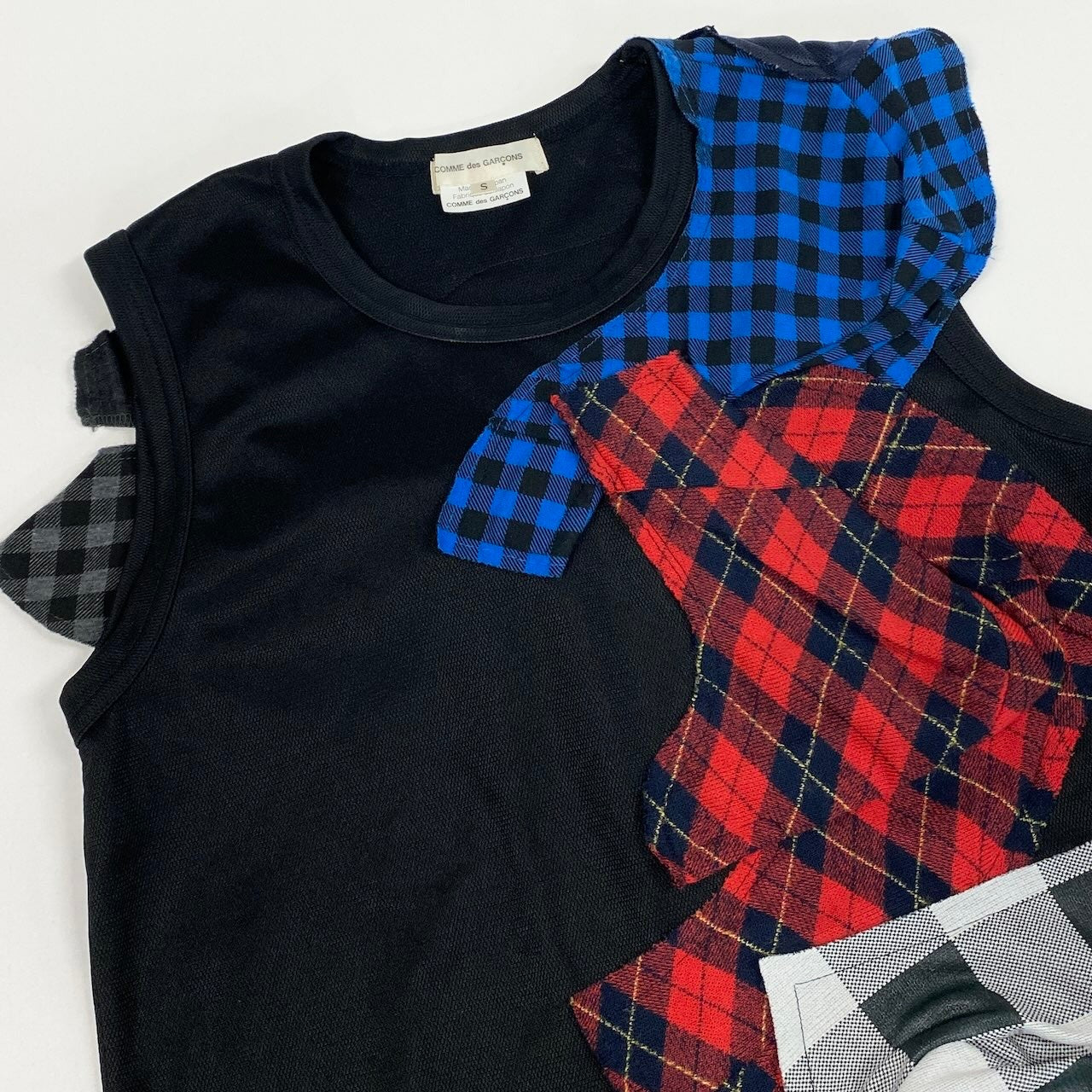 COMME des GARCONS コムデギャルソン パッチワークデザインノースリーブ AD2009 ブラック ポリエステル GE-T027 カットソー レディース AB