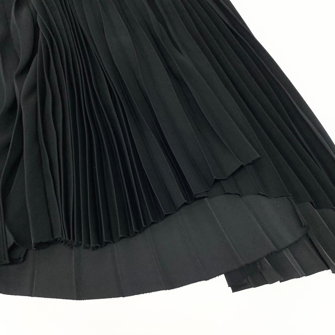 BALENCIAGA バレンシアガ プリーツスカート ラップスカート アシンメトリーデザイン ウエストロゴ ブラック ポリエステル スカート レディース ABP