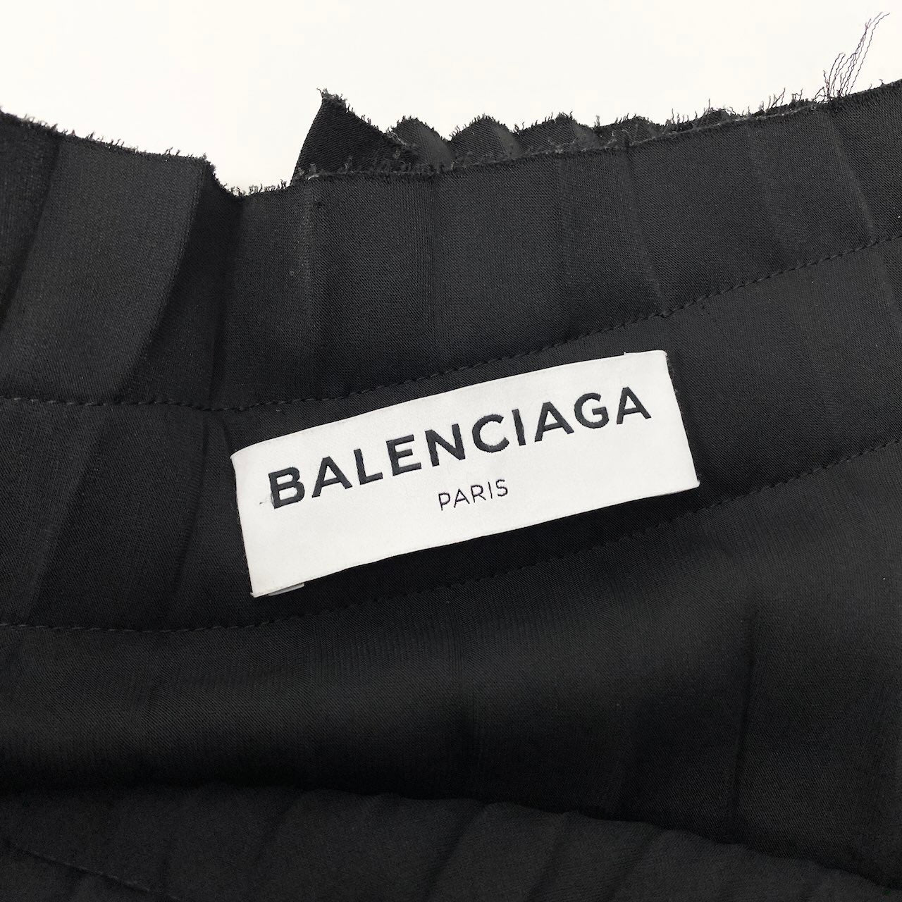 BALENCIAGA バレンシアガ プリーツスカート ラップスカート アシンメトリーデザイン ウエストロゴ ブラック ポリエステル スカート レディース ABP