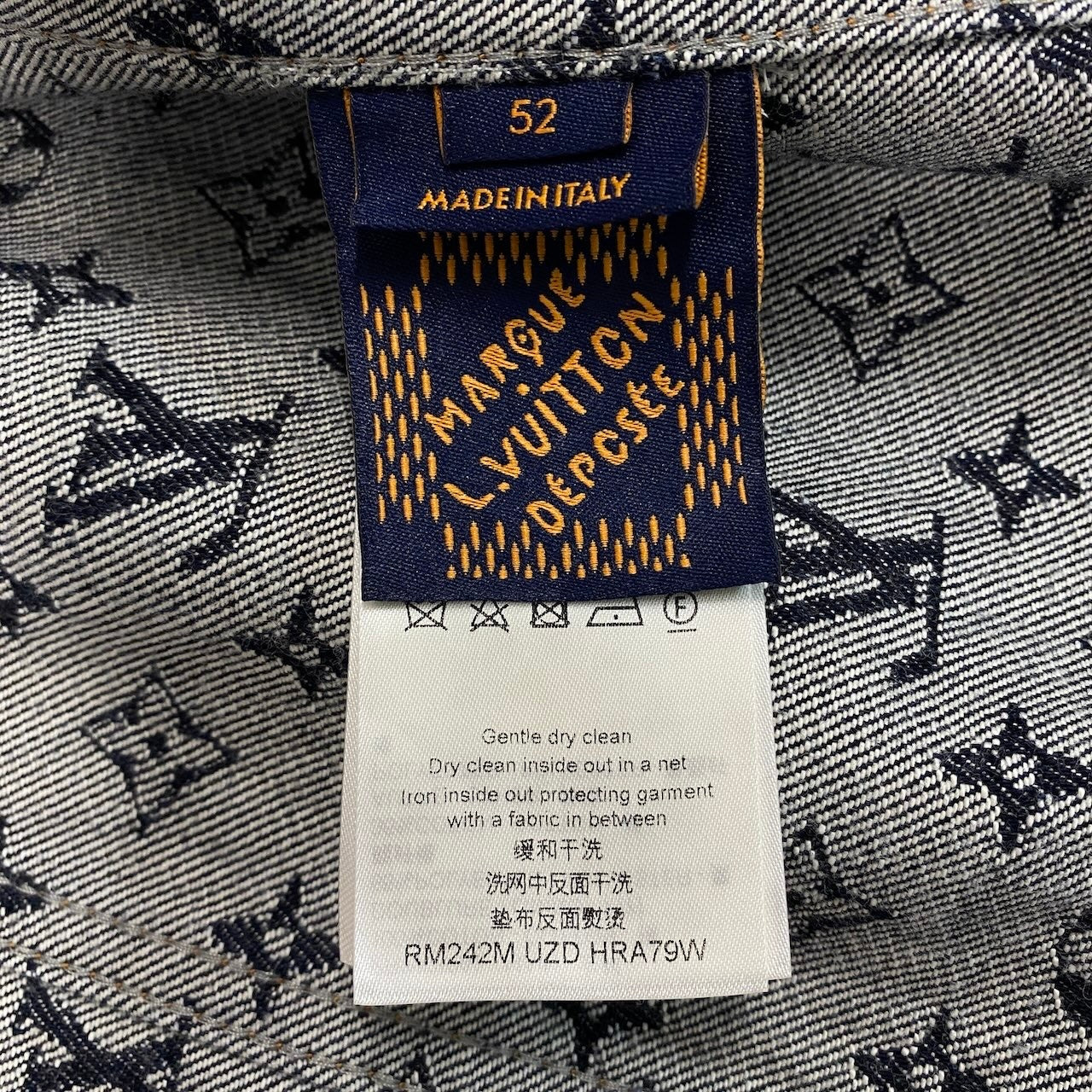 LOUIS VUITTON ルイヴィトン 24AW モノグラム ジャガードデニムジャケット ネイビー インディゴ コットン / ポリエステル デニムジャケット メンズ S