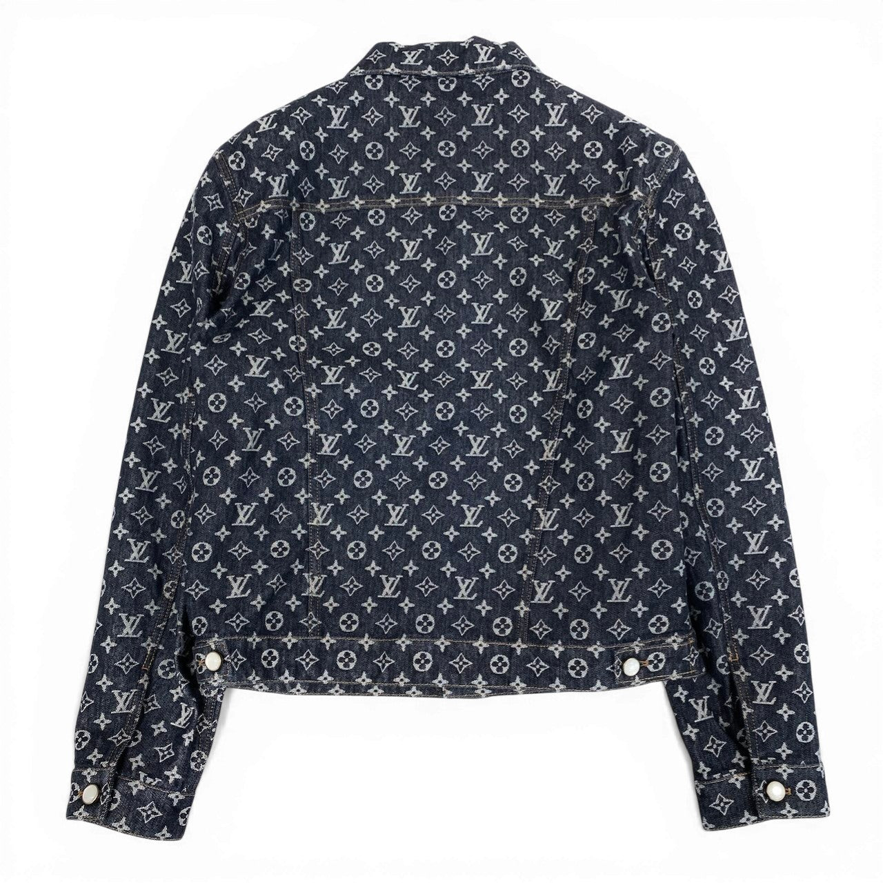 LOUIS VUITTON ルイヴィトン 24AW モノグラム ジャガードデニムジャケット ネイビー インディゴ コットン / ポリエステル デニムジャケット メンズ S