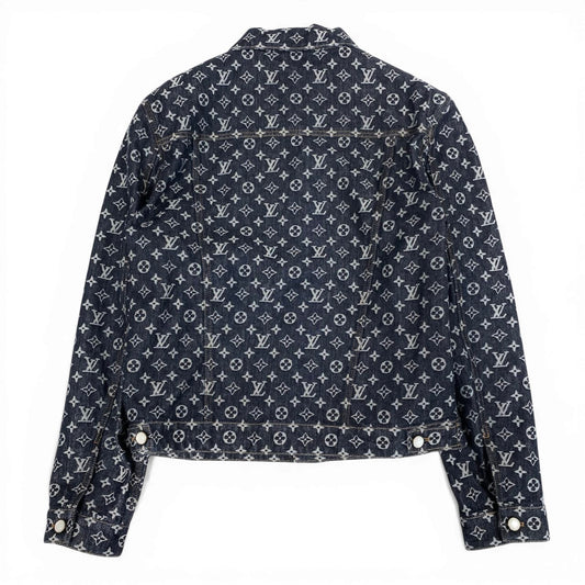LOUIS VUITTON ルイヴィトン 24AW モノグラム ジャガードデニムジャケット ネイビー インディゴ コットン / ポリエステル デニムジャケット メンズ S