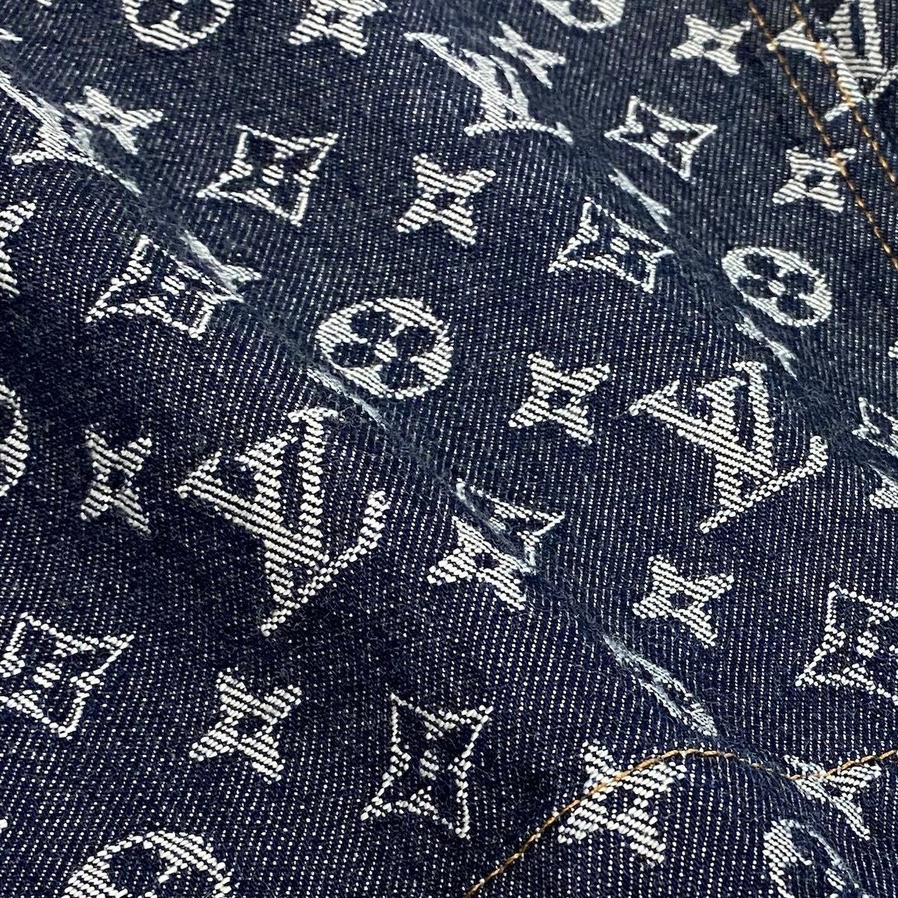 LOUIS VUITTON ルイヴィトン 24AW モノグラム ジャガードデニムジャケット ネイビー インディゴ コットン / ポリエステル デニムジャケット メンズ S