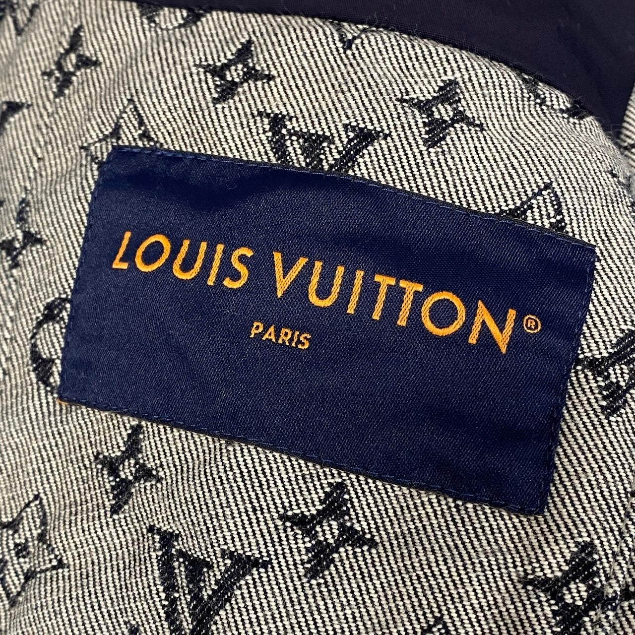 LOUIS VUITTON ルイヴィトン 24AW モノグラム ジャガードデニムジャケット ネイビー インディゴ コットン / ポリエステル デニムジャケット メンズ S