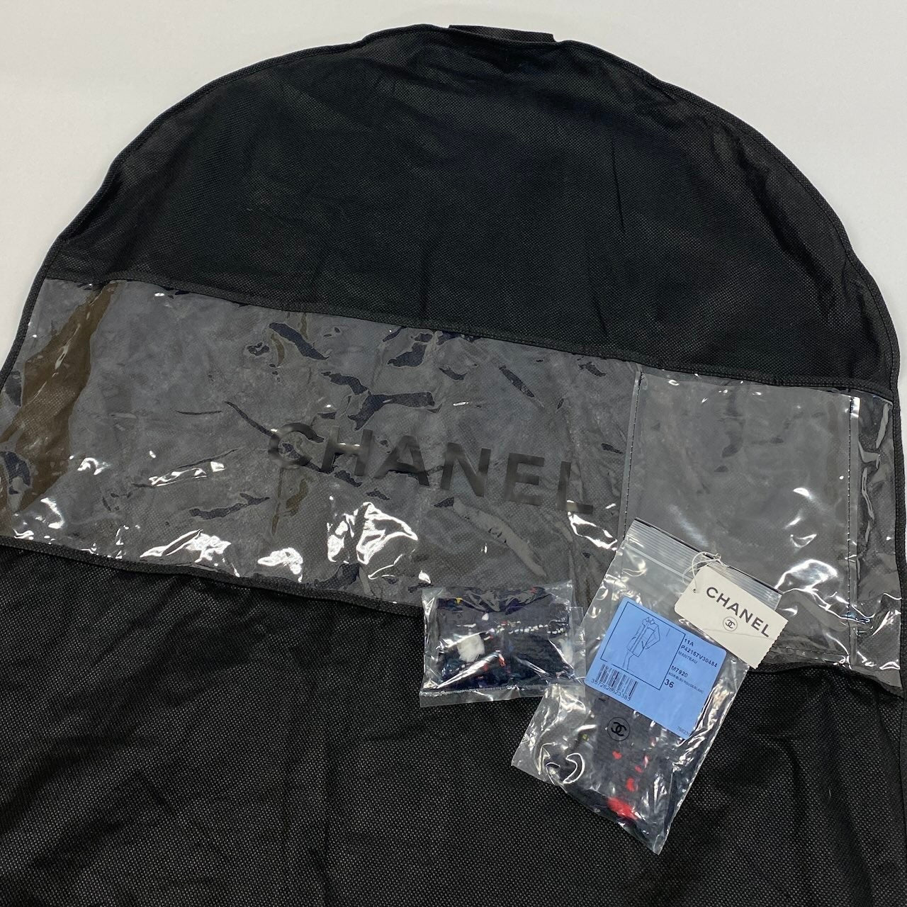 CHANEL シャネル CCボタン ツイード ネイビー ウール / コットン / アクリル ナイロン P42157 ステンカラーコート レディース SA