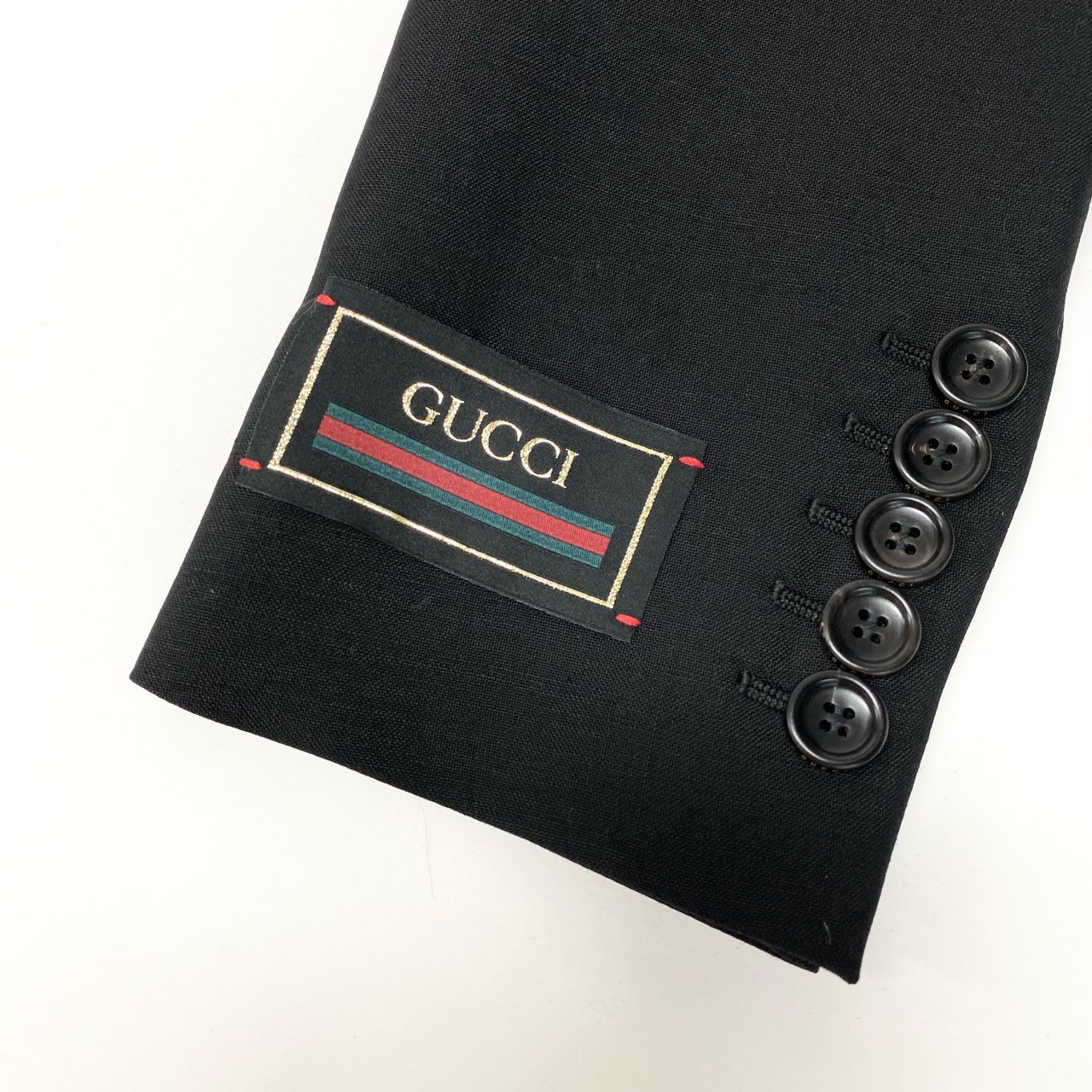 GUCCI グッチ ダブルブレストショートジャケット クロップド丈 ブラック ウール / レーヨン テーラードジャケット レディース ABP