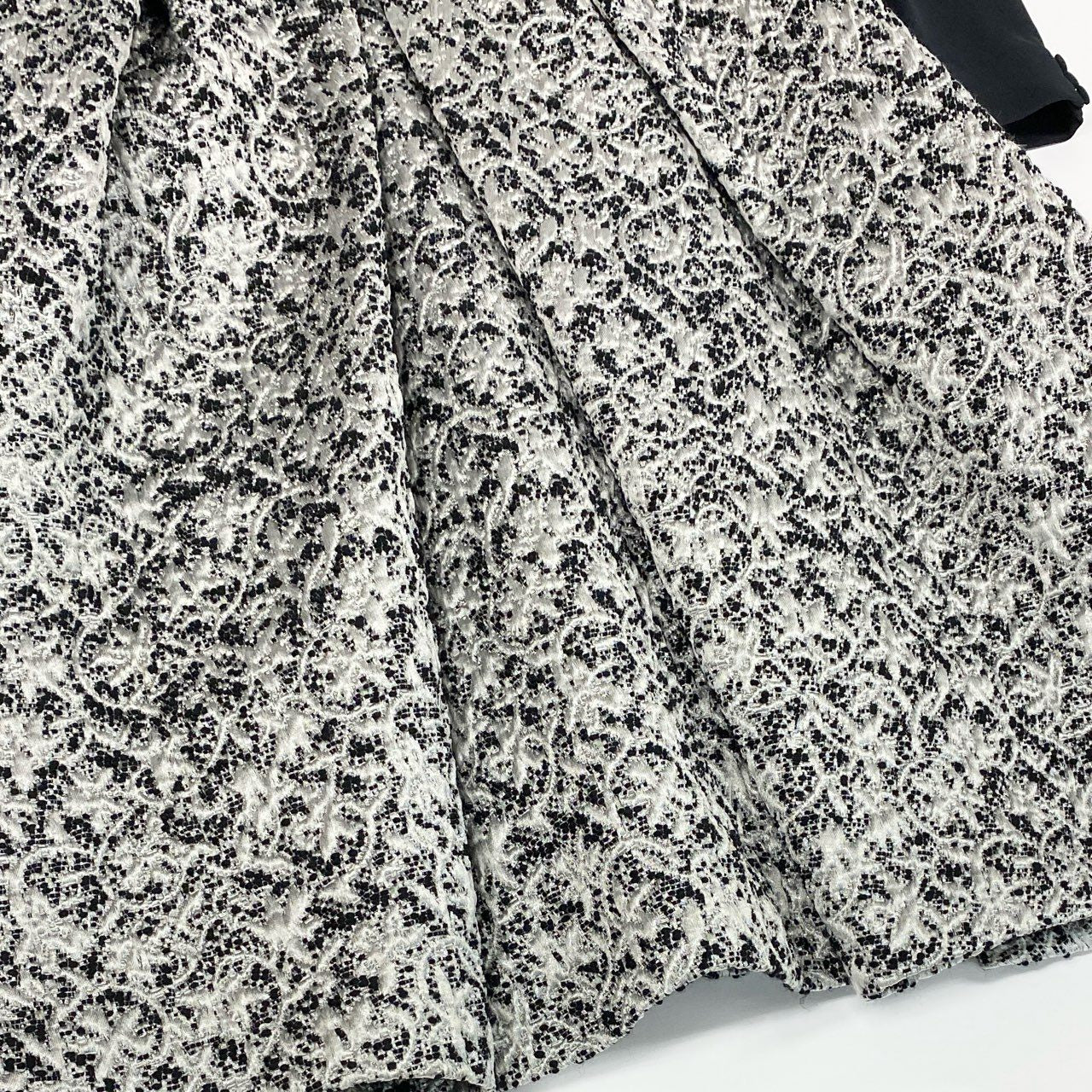 Christian Dior クリスチャンディオール ジャガード切替 ミディドレス ネイビー グレー ウール / シルク / アクリル ポリエステル 2A21605E1170 ワンピース レディース ABP