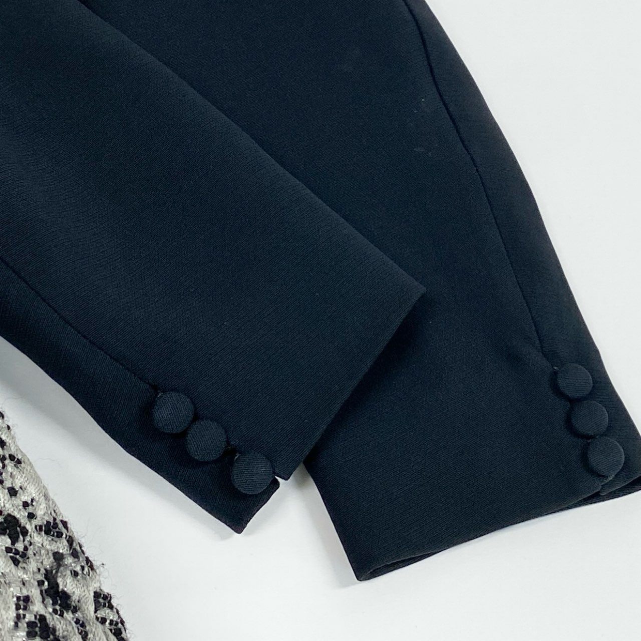 Christian Dior クリスチャンディオール ジャガード切替 ミディドレス ネイビー グレー ウール / シルク / アクリル ポリエステル 2A21605E1170 ワンピース レディース ABP