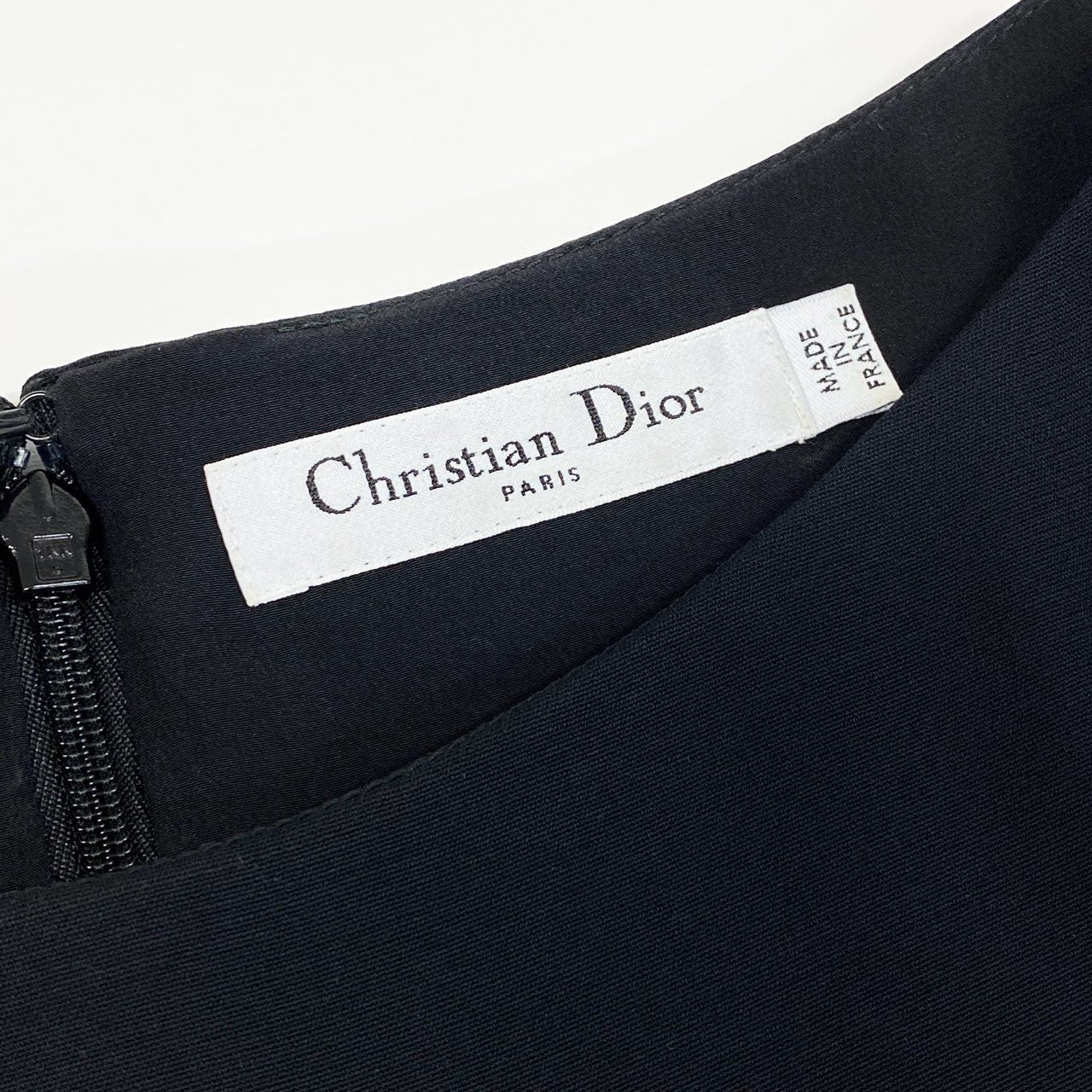 Christian Dior クリスチャンディオール ジャガード切替 ミディドレス ネイビー グレー ウール / シルク / アクリル ポリエステル 2A21605E1170 ワンピース レディース ABP