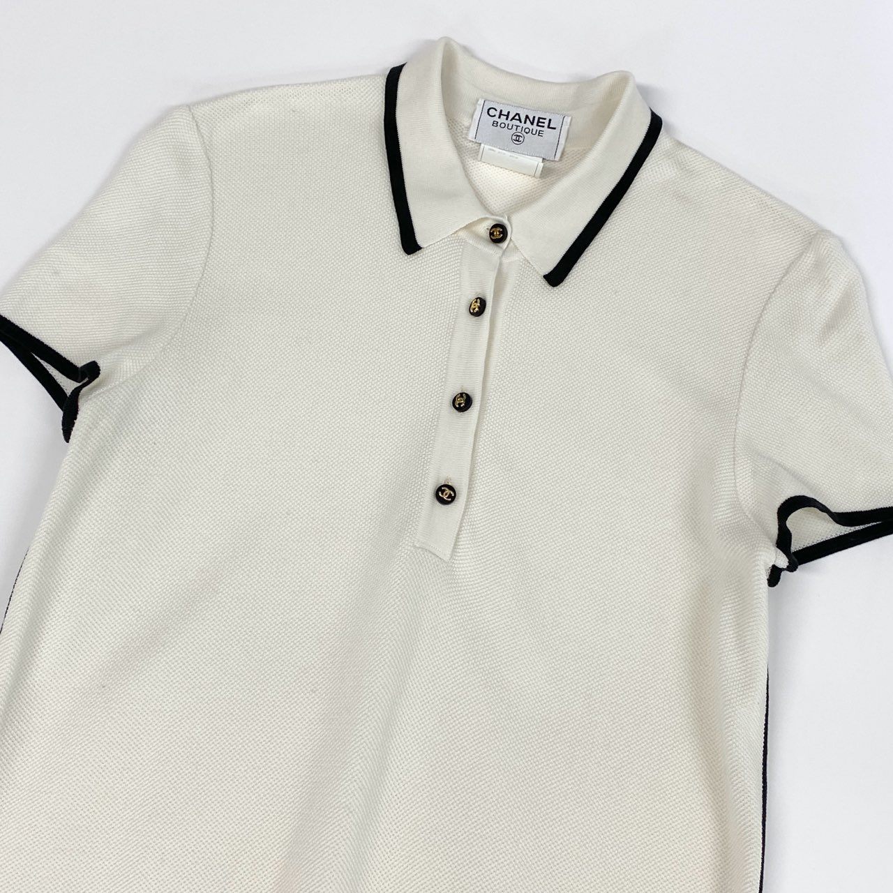 CHANEL シャネル 96C 1996クルーズライン ホワイト コットン P05990 半袖ワンピース レディース ABP